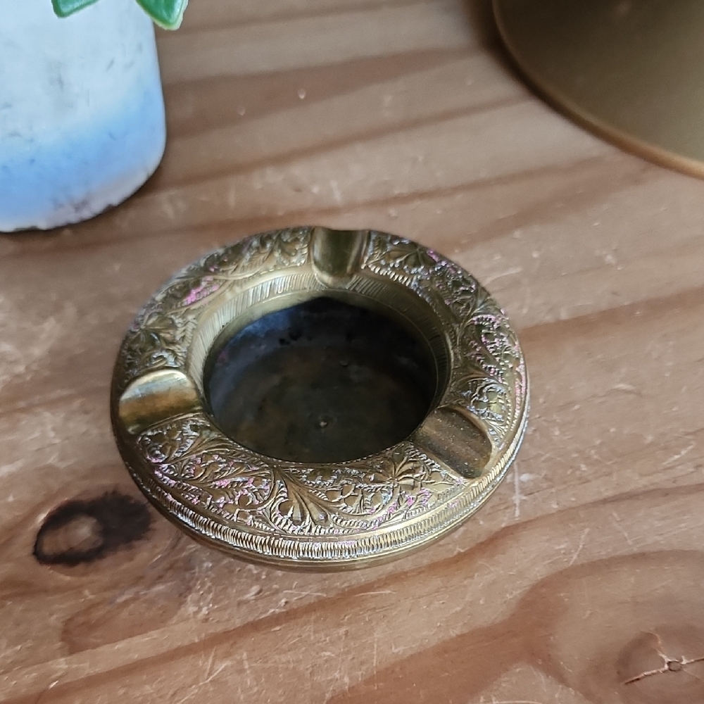 Vintage Brass Ashtray Made In British India 1949